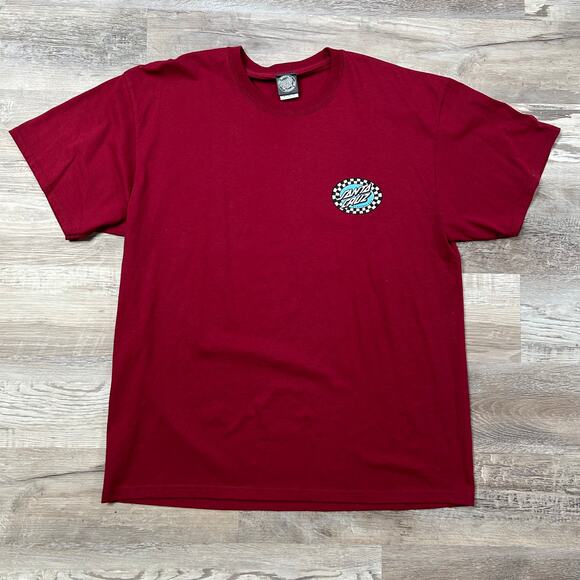 Santa Cruz Skateboards Red T-Shirt XL Checkerboard Logo Graphic Tee - Picture 1 of 6